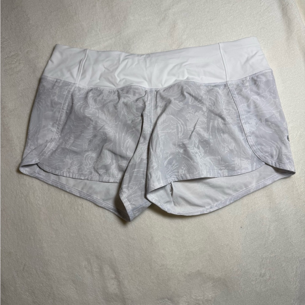lululemon athletica White and Gray Athletic Shorts